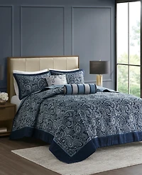 Madison Park Adeline Paisley Reversible Jacquard 5-Pc. Bedspread Set