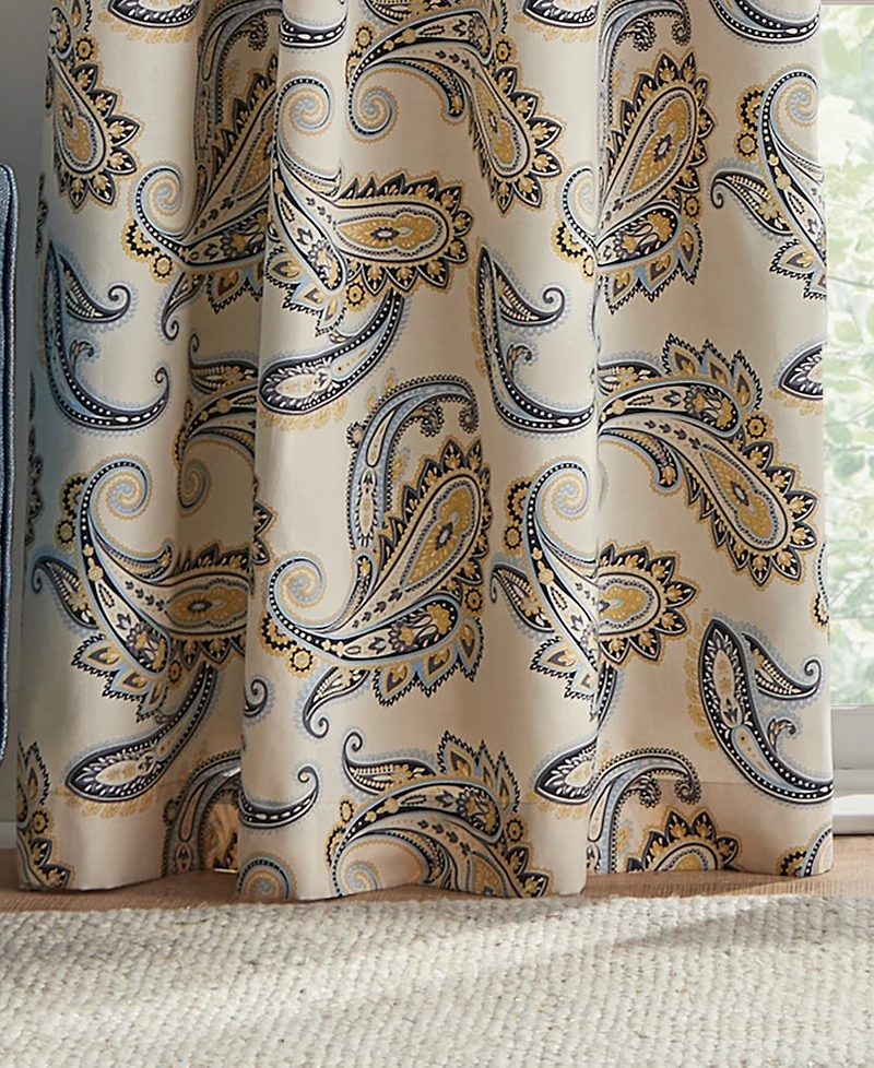 Tommy Hilfiger Vilette Paisley Grommet Room Darkening 2-Piece Curtain Panel, 50" x 96"
