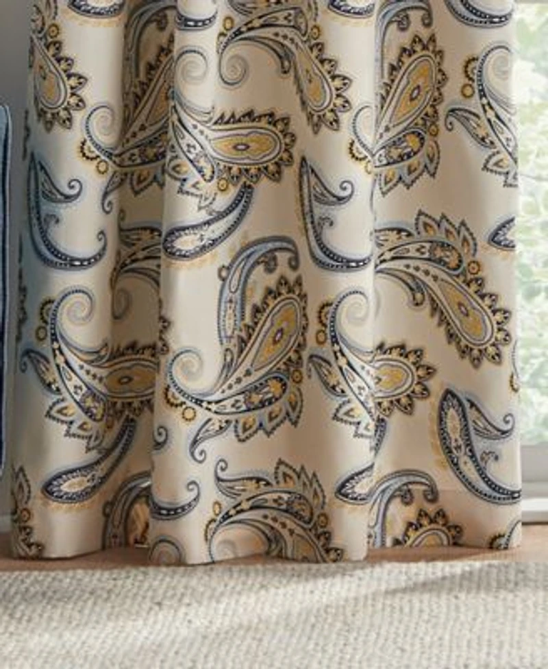 Tommy Hilfiger Vilette Paisley Grommet Room Darkening 2 Piece Curtain Panel Collection