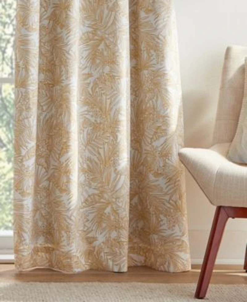 Tommy Hilfiger Tropical Floral Grommet Room Darkening 2 Piece Curtain Panel Collection