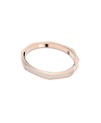 Swarovski Crystal Dextera Bangle Octagon Shape Pave Medium White Rose Gold-Tone Plated