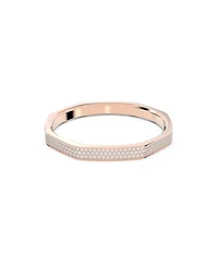 Swarovski Crystal Dextera Bangle Octagon Shape Pave Medium White Rose Gold-Tone Plated
