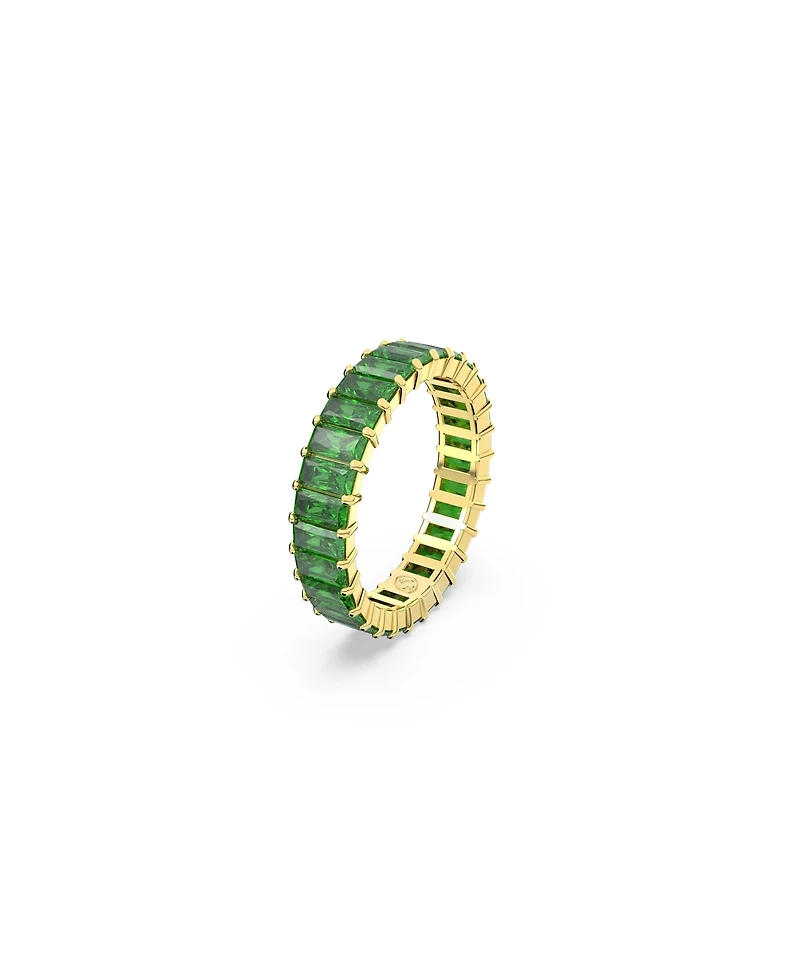 Swarovski Crystal Baguette Cut Green Matrix Ring