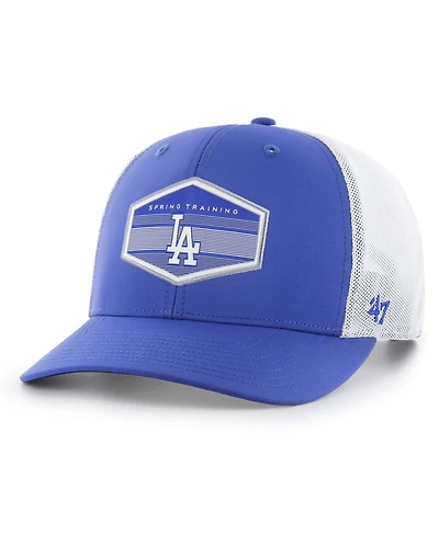 Men's '47 Brand Royal, White Los Angeles Dodgers Spring Training Burgess Trucker Snapback Hat