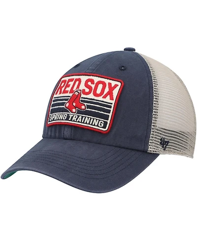 Men's '47 Brand Navy, Tan Boston Red Sox Four Stroke Clean Up Trucker Snapback Hat