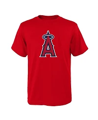 Big Boys and Girls Red Los Angeles Angels Logo Primary Team T-shirt