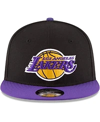 Men's New Era Black, Purple Los Angeles Lakers 2-Tone 9FIFTY Adjustable Snapback Hat