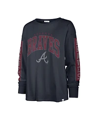 Women's '47 Brand Navy Atlanta Braves Statement Long Sleeve T-shirt
