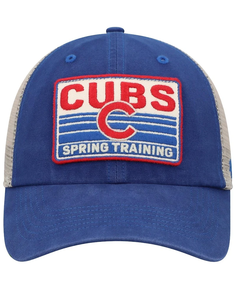 Men's '47 Brand Royal, Tan Chicago Cubs Four Stroke Clean Up Trucker Snapback Hat