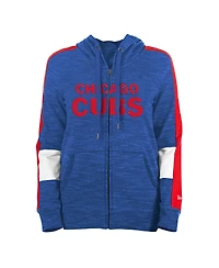 Women's New Era Royal Chicago Cubs Colorblock Full-Zip Hoodie