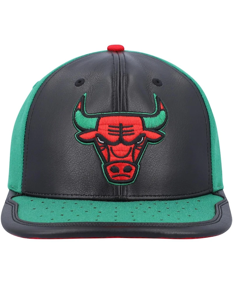 Men's Mitchell & Ness Black, Green Chicago Bulls Day One Snapback Hat