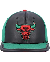 Men's Mitchell & Ness Black, Green Chicago Bulls Day One Snapback Hat