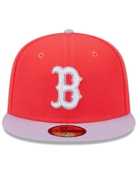 Men's New Era Red and Lavender Boston Sox Spring Color Two-Tone 59FIFTY Fitted Hat