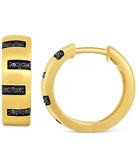 Men's Diamond Zigzag Small Hoop Earrings (1/20 ct. t.w.), 15mm (Also in Black Diamond)