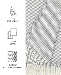 ienjoy Home Herringbone Fringed Throw, 60" x 50"
