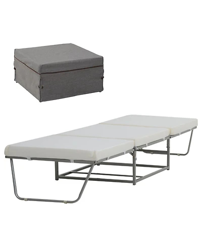 Homcom Convertible Ottoman, Guest Sleeper Bed,