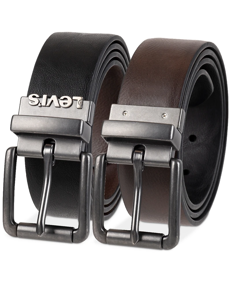 Levi's Men's Plaque Buckle Reversible Stretch Belt