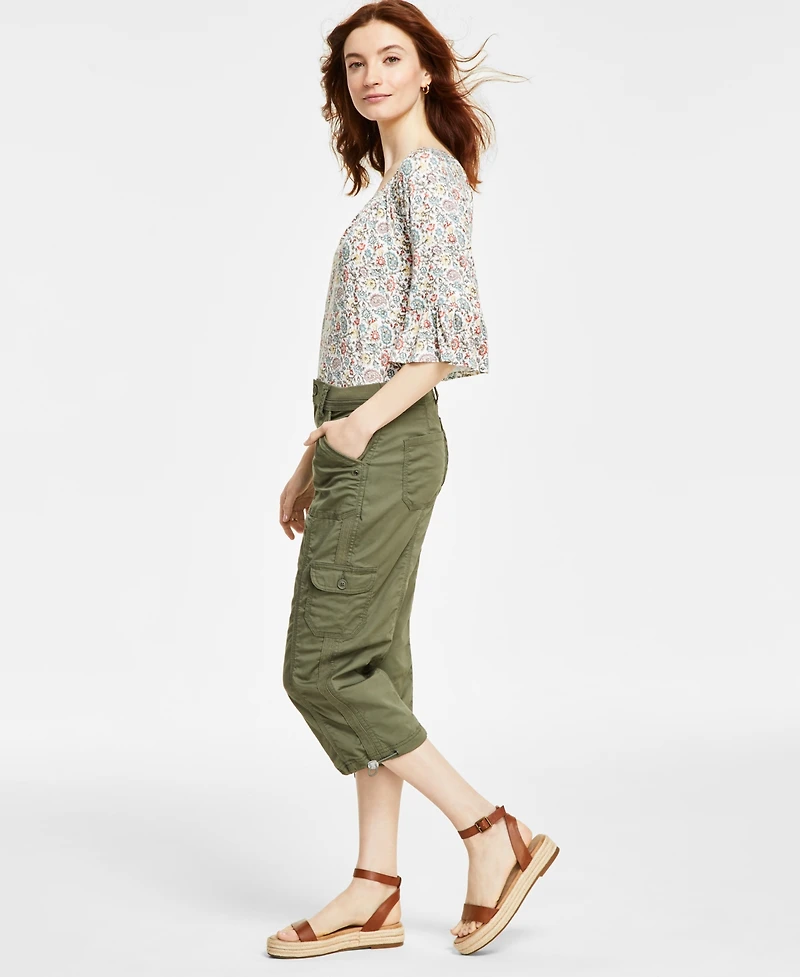 Style & Co Women's Mid-Rise Cargo Capri Pants, Exclusively at Macy's