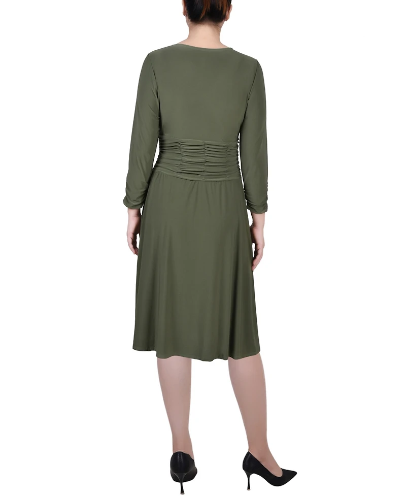 Ny Collection Petite Ruched A-line Dress