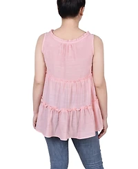 Ny Collection Petite Sleeveless Tiered Blouse