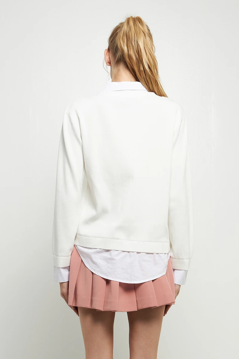 English Factory Women's Mixed Media Cardigan