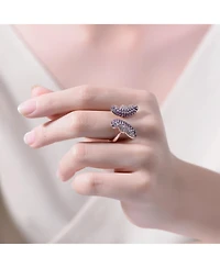 Ra 18K Rose Gold and Black Plated Multi Colored Cubic Zirconia butterfly Ring
