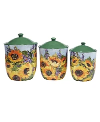 Certified International Sunflower Bouquet Canister Set 3-Pc