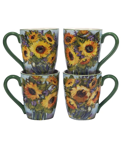 Certified International Sunflower Bouquet Set of 4 Mug 14 oz.