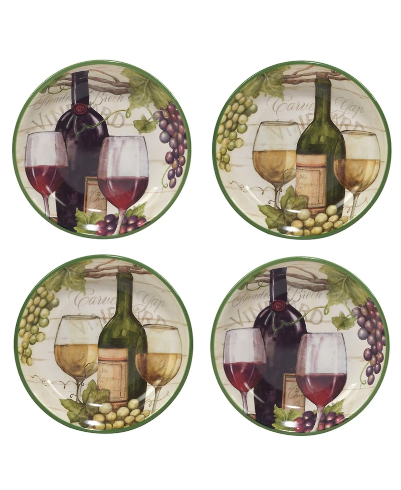 Certified International Meadow Brook Vineyard Set of 4 Soup/Pasta Bowl 9"