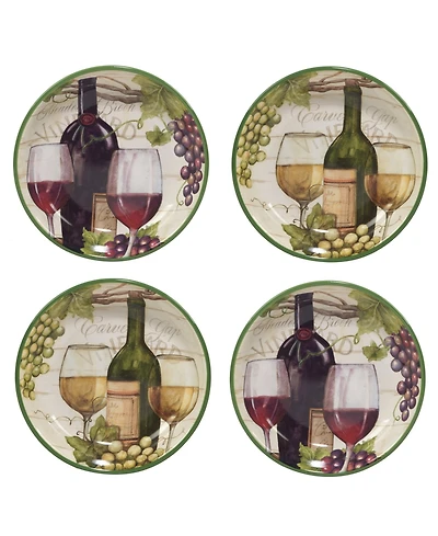 Certified International Meadow Brook Vineyard Set of 4 Soup/Pasta Bowl 9"