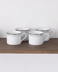 Noritake Silver Colonnade 4 Piece Cup Set, Service for 4