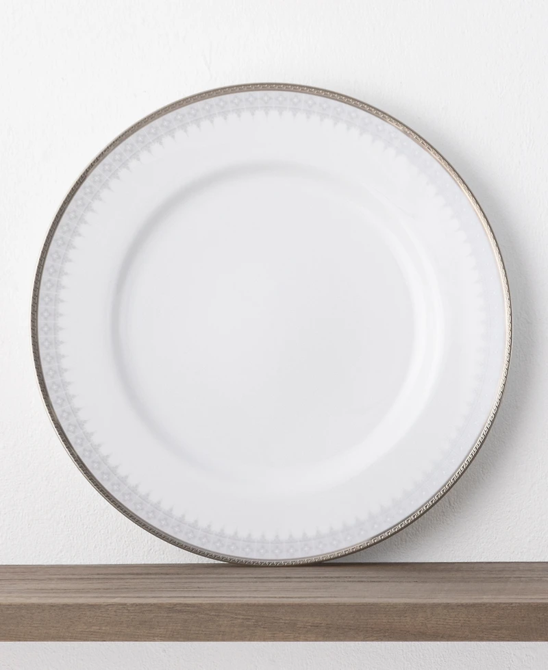 Noritake Silver Colonnade 4 Piece Dinner Plate Set, Service for 4