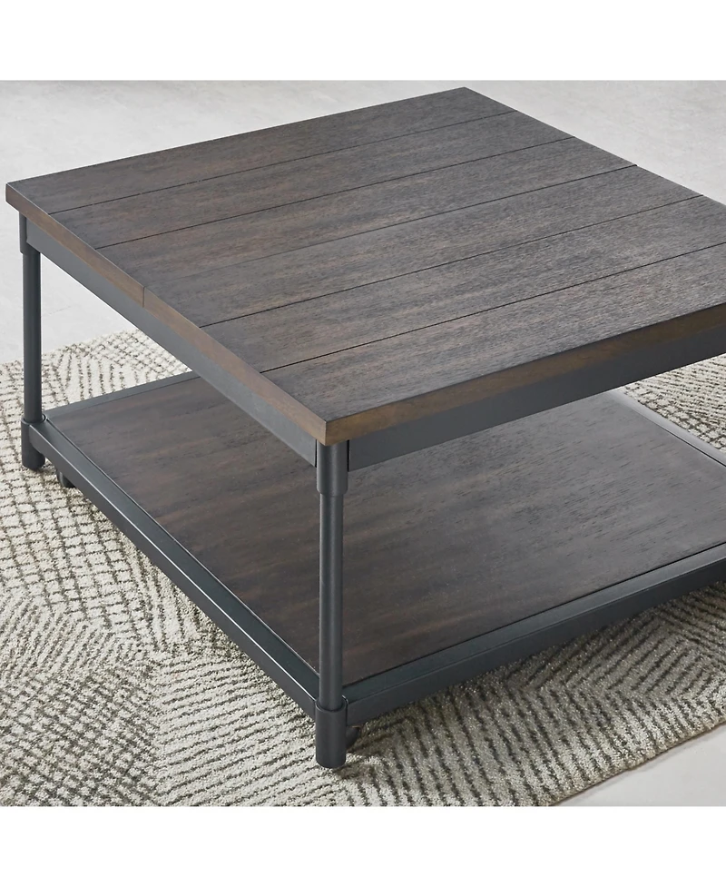 Steve Silver Prescott 36" Square Metal Lift-Top Cocktail Table