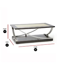 Steve Silver Ramsey 48" Wood and Metal Cocktail Table with Casters