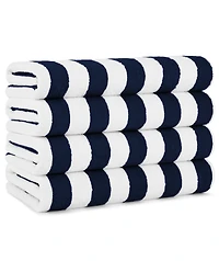 California Cabana Beach Towel (4 Pack, 30x70 in.), Striped, Soft Ringspun Cotton, Oversized Pool