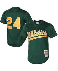 Men's Mitchell & Ness Rickey Henderson Oakland Athletics Cooperstown Mesh Batting Practice Jersey