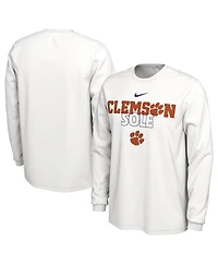 Men's Nike White Clemson Tigers On Court Long Sleeve T-shirt