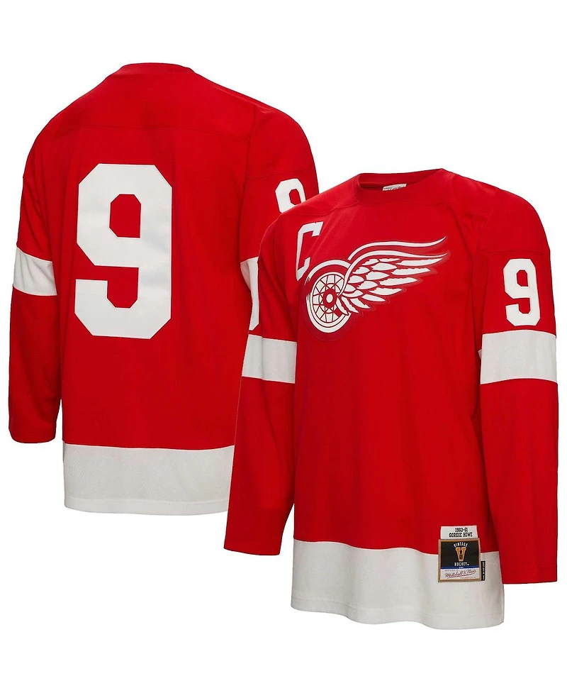 Men's Mitchell & Ness Gordie Howe Red Detroit Wings 1960 Blue Line Player Jersey