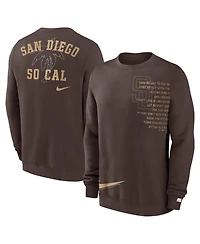 Men's Nike Brown San Diego Padres Statement Ball Game Fleece Pullover Sweatshirt