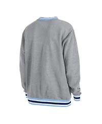 Men's New Era Heather Gray Atlanta Braves Throwback Classic Pullover Sweatshirt