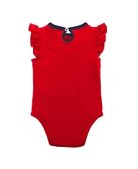 Newborn and Infant Boys Girls Red, Heather Gray Los Angeles Angels Little Fan Two-Pack Bodysuit Set