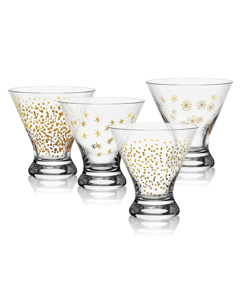 Mikasa Party 10 Ounce Stemless Martini Glass 4-Piece Set