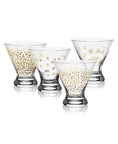 Mikasa Party 10 Ounce Stemless Martini Glass 4-Piece Set
