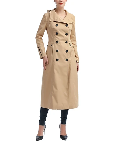 Women's Elana Water Resistant Long Trench Coat