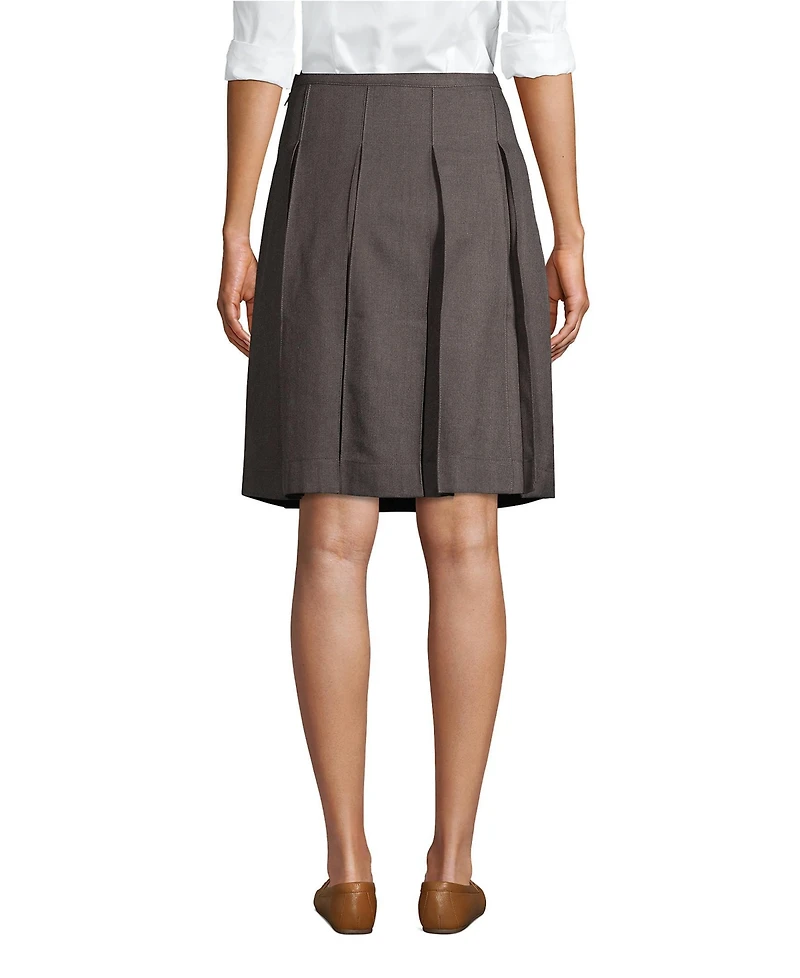 Lands' End Tall Box Pleat Skirt Top of Knee