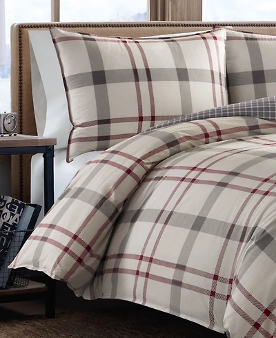 Closeout! Eddie Bauer Portage Bay Cotton Reversible 3 Piece Comforter Set, King