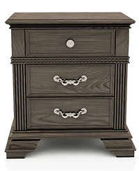 Furniture of America Hamilton 29" Solid Wood 3-Drawer Nightstand with Universal Serial Bus Ports