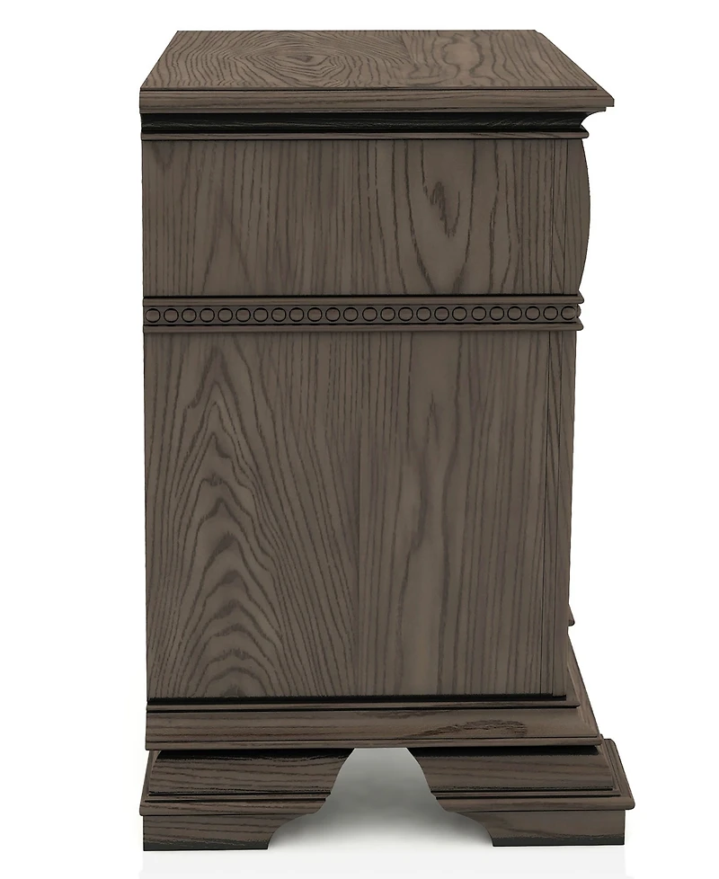Furniture of America Hamilton 29" Solid Wood 3-Drawer Nightstand with Universal Serial Bus Ports