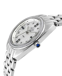 GV2 by Gevril Women's Palermo Swiss Quartz Silver-Tone Stainless Steel Watch 35mm