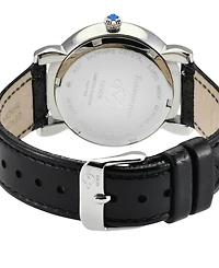 GV2 by Gevril Women's Ravenna Swiss Quartz Black Leather Watch 37mm
